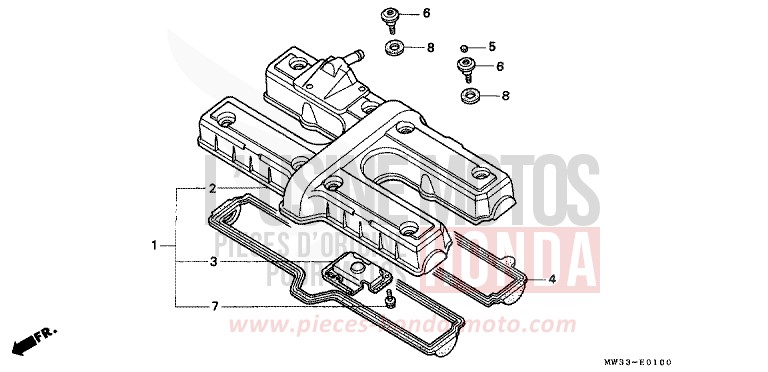 CYLINDER HEAD COVER for CB Seven Fifty BLACK (NH1F) from 1992